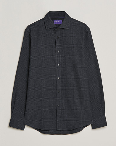 Herre | Ralph Lauren Purple Label | Ralph Lauren Purple Label | Flannel Sport Shirt Dark Grey