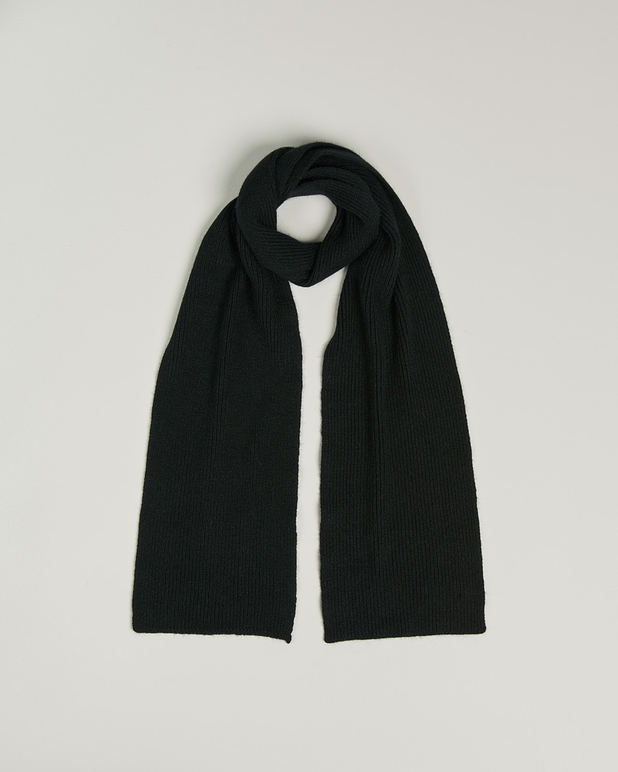 Le Bonnet Lambswool/Caregora Scarf Onyx – Sort
