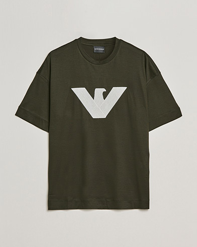 Herre | T-Shirts | Emporio Armani | Logo Cotton Tee Green