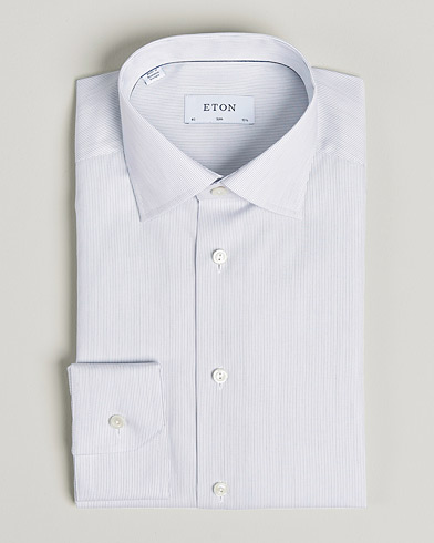 Herre |  | Eton | Hairline Striped Slim Twill Shirt Navy Blue