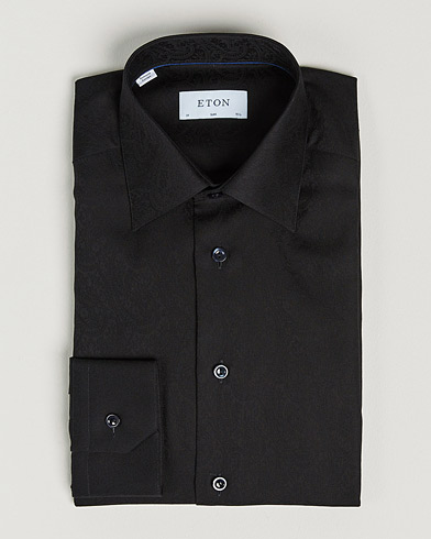 Herre | Eton | Eton | Jaquard Paisley Shirt Black