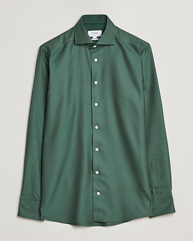 Herre | Skjorter | Eton | Merino Wool Shirt Olive