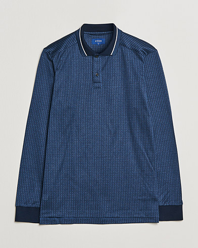 Herre |  | Eton | Jacuard Polo Shirt Navy