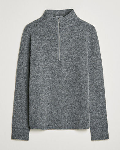 Herre | Trøjer | Filippa K | Andrew Yak Zip Sweater Mid Grey Melange