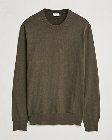 Herre | Pullovers med rund hals | Filippa K | Cotton Merion Sweater Dark Forest Green