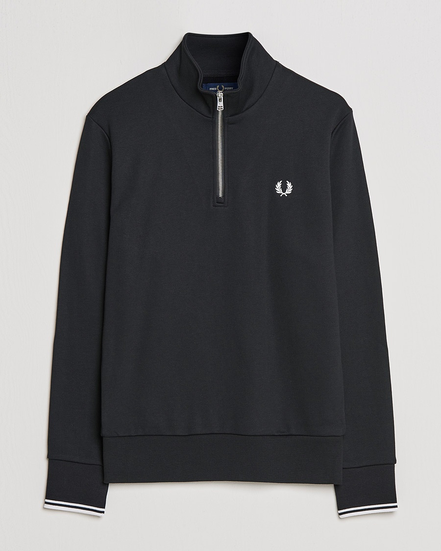 Fred Perry Half Zip Sweatshirt Black – Sort