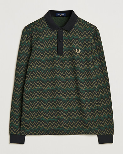 Herre | Strikkede polotrøjer | Fred Perry | Jaquard Polo Shirt Night Green