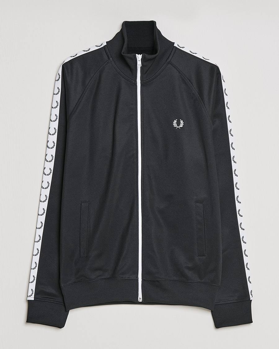 Fred Perry Taped Track Jacket Black – Sort