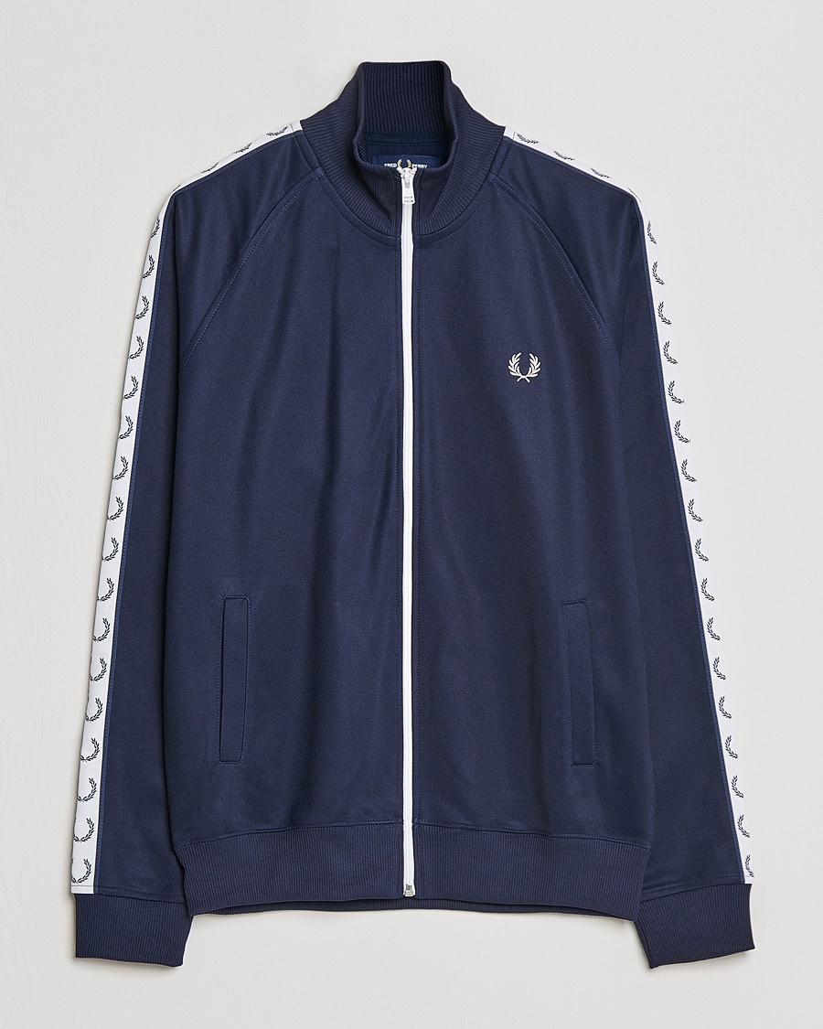 Fred Perry Taped Track Jacket Carbon blue – Blå