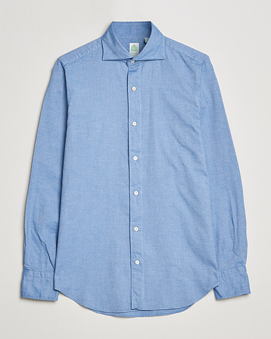Herre | Finamore Napoli | Finamore Napoli | Tokyo Slim Flannel Shirt Light Blue