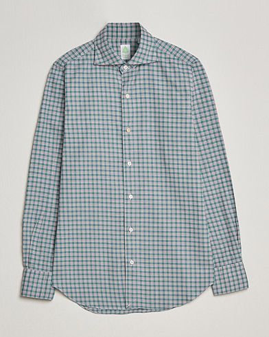Herre | Flannelskjorter | Finamore Napoli | Tokyo Slim Shirt Green Check
