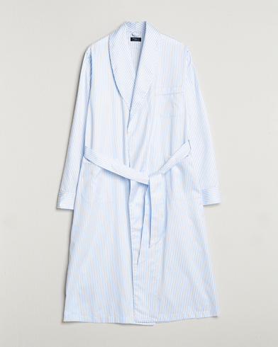 Herre | Pyjamas & Morgenkåber | Finamore Napoli | Levante Popeline Robe Light Blue Stripe