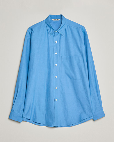 Herre | Casualskjorter | Auralee | Finx Twill Shirt Clear Blue