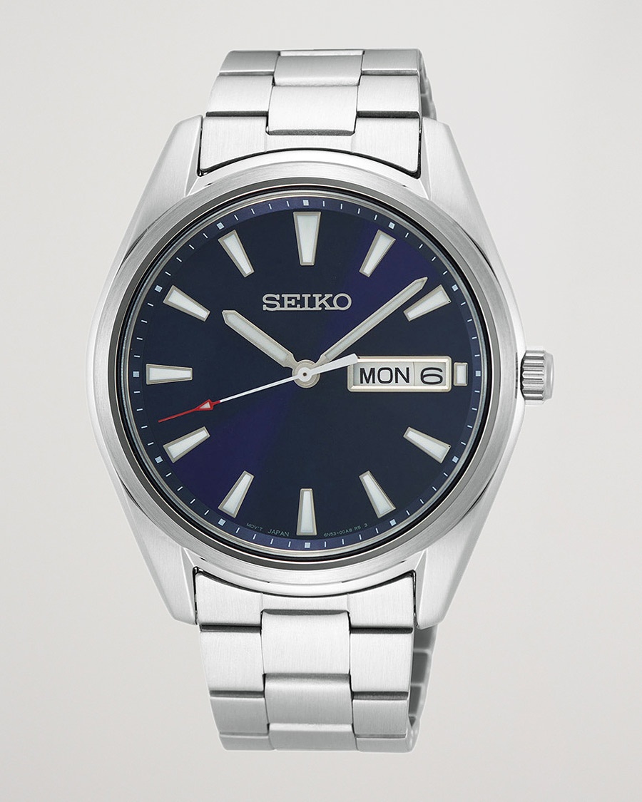Seiko Classic Day Date 40mm Steel Blue Dial – Sølv