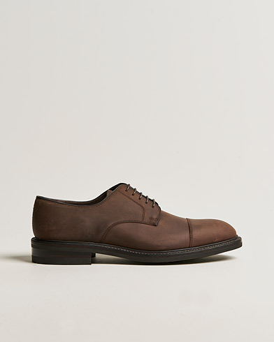 Herre | Håndlavede sko | Loake 1880 | Ampleforth Oiled Nubuck Toe-Cap Derby Brown
