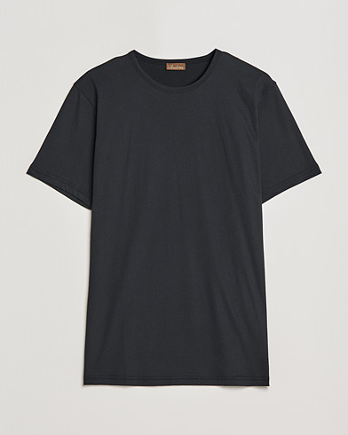 Herre | T-Shirts | Stenströms | Solid Cotton T-Shirt Black