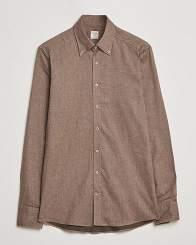 Herre |  | Stenströms | Slimline Flannel Shirt Light Brown