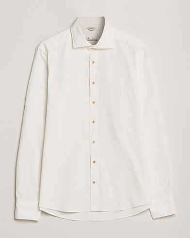 Herre | Fløjlsskjorter | Stenströms | Slimline Washed Cut Away Corduroy Shirt White