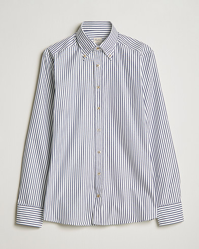 Herre | Oxfordskjorter | Stenströms | Slimline Striped Pinpoint Oxford Shirt Blue