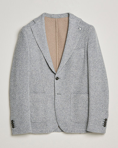 Herre |  | L.B.M. 1911 | Punto Knitted Wool Structure Blazer Grey