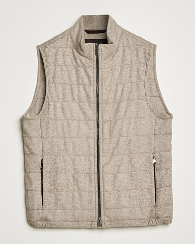 Herre | Jakker | Oscar Jacobson | Liner EVO Wool Herringbone Waistcoat Beige