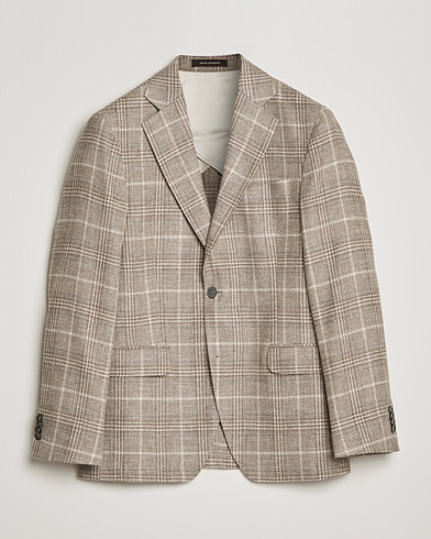 Herre | Blazere & jakker | Oscar Jacobson | Ferry Soft Checked Wool Blazer Beige