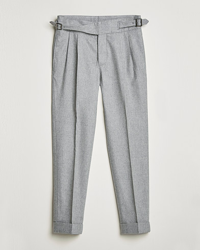 Herre | Bukser | Oscar Jacobson | Gurkha Flannel Trousers Light Grey