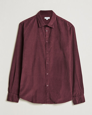 Herre | Fløjlsskjorter | Sunspel | Cotton Baby Cord Shirt Port