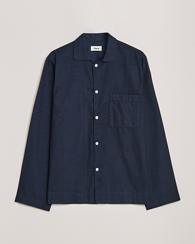 Herre | Loungewear | Tekla | Flannel Pyjama Shirt Midnight Blue
