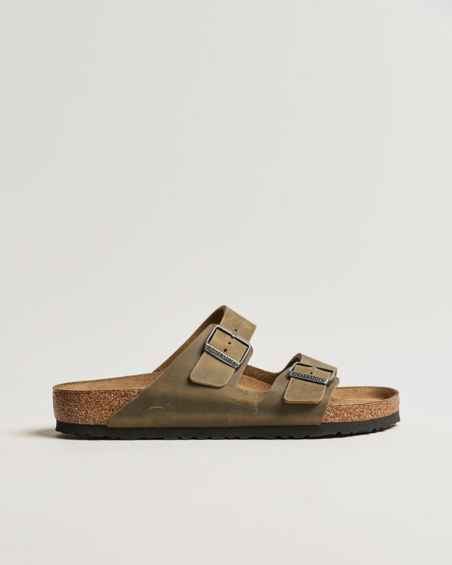 BIRKENSTOCK Arizona Soft Footbed Faded Khaki Oiled Leather – Grøn