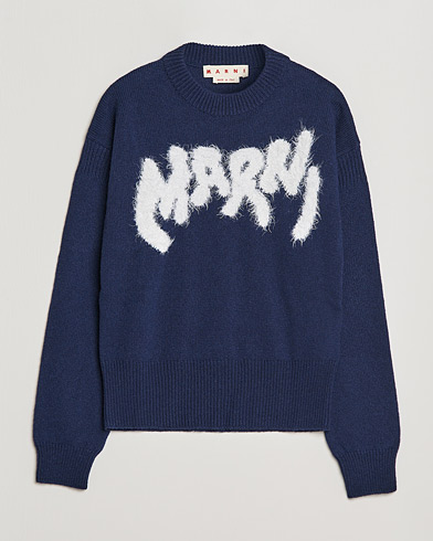 Herre | Loyalitetstilbud | Marni | Mohair Logo Sweater Navy