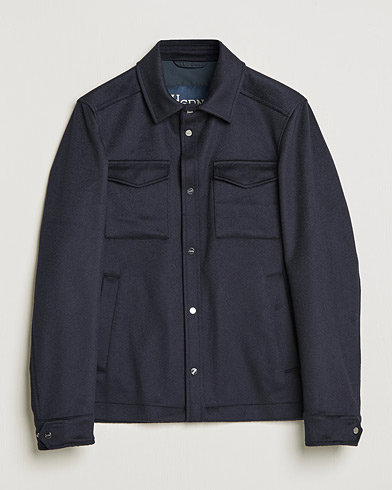 Herre | Shirt Jackets | Herno | Cashmere Overshirt Navy