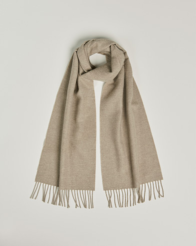 Herre | Begg & Co | Begg & Co | Vier Lambswool/Cashmere Solid Scarf Mushroom