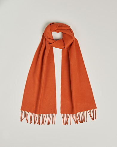 Herre |  | Begg & Co | Vier Lambswool/Cashmere Solid Scarf Orange