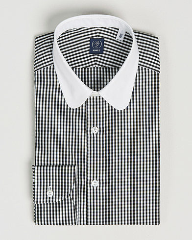 Herre | Businessskjorter | Beams F | Round Collar Dress Shirt White/Black