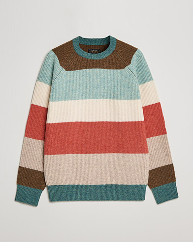 Herre | Strikkede trøjer | BEAMS PLUS | Block Stripe Sweater Multi Stripe