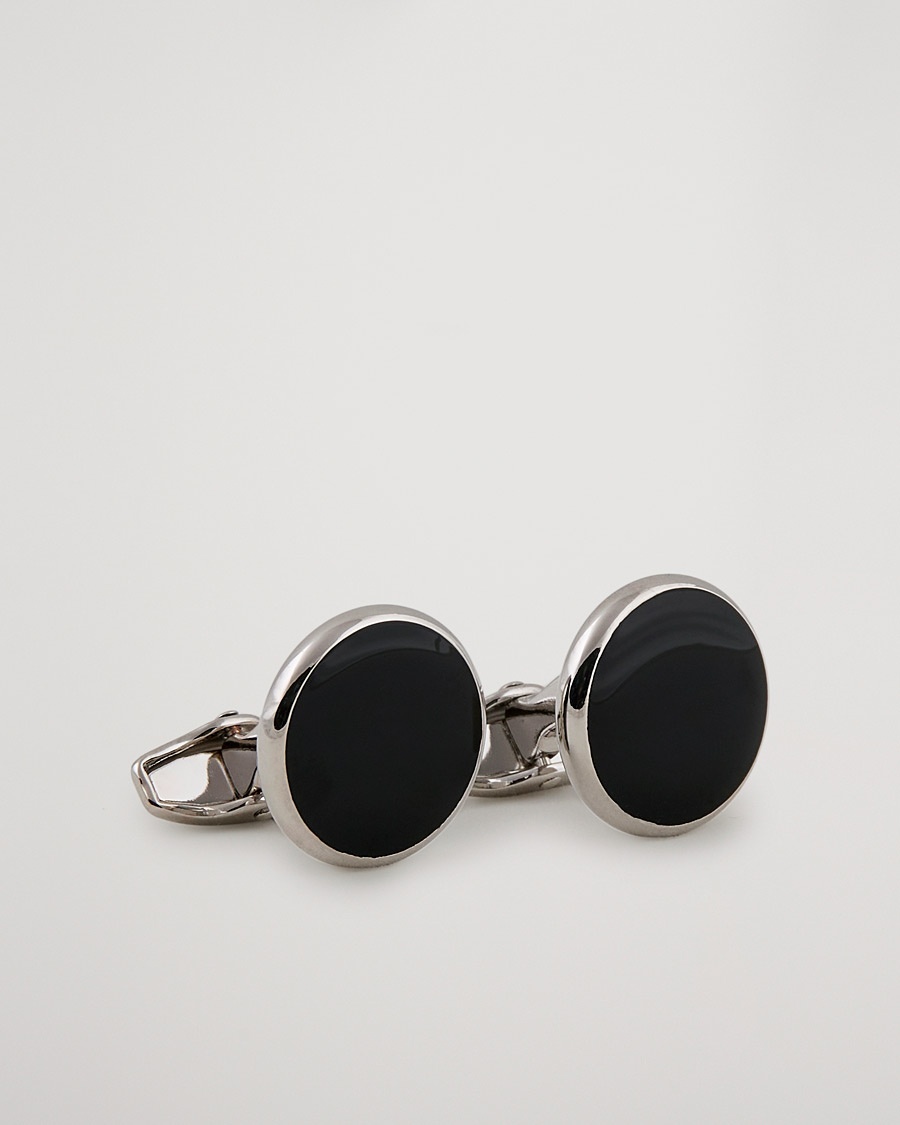 Amanda Christensen Cufflink & Shirt Studs Set Black/Silver – Sort