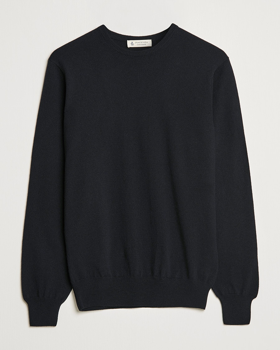 Piacenza Cashmere Cashmere Crew Neck Sweater Black – Sort