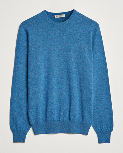 Herre | Piacenza Cashmere | Piacenza Cashmere | Cashmere Crew Neck Sweater Light Blue