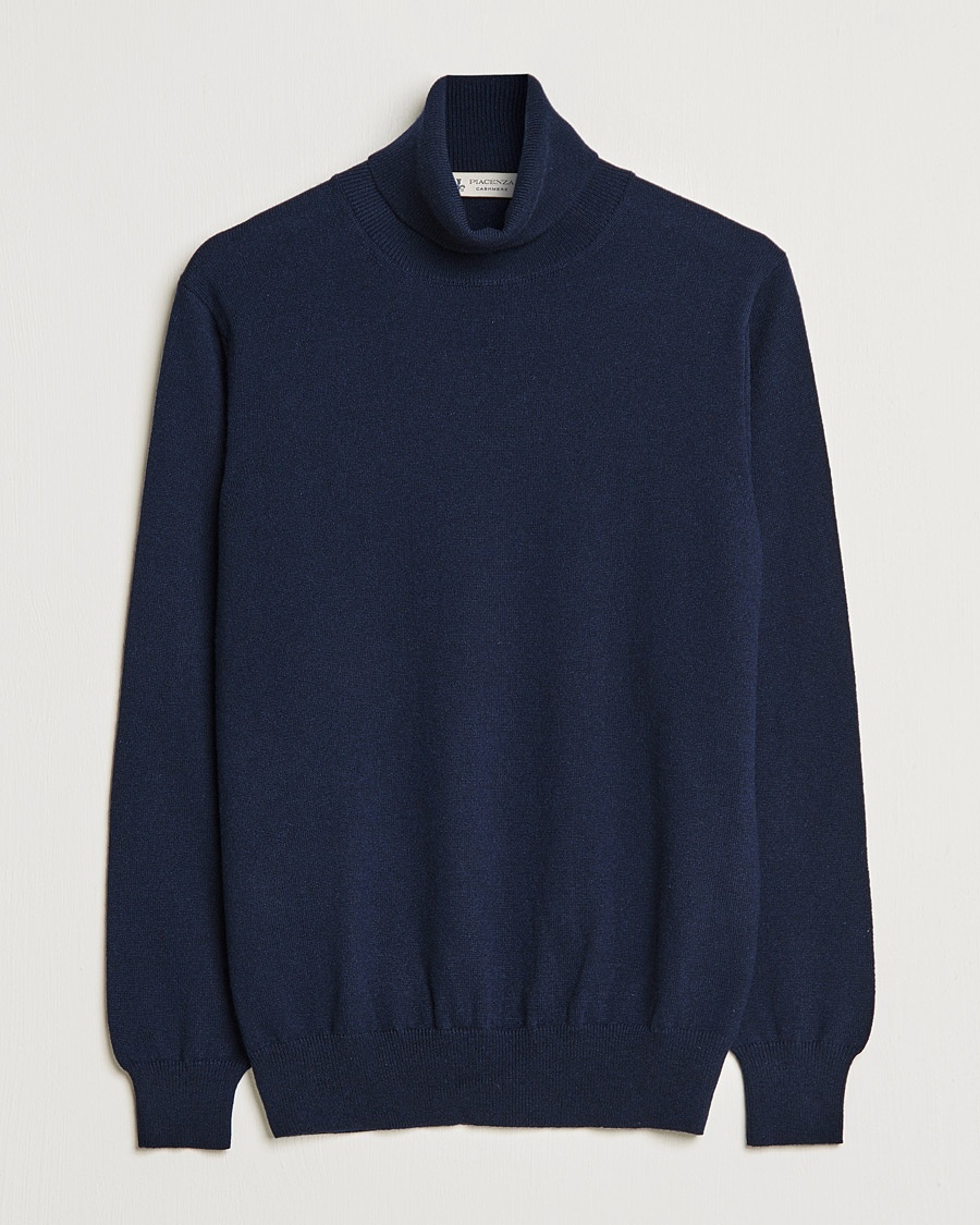 Piacenza Cashmere Cashmere Rollneck Sweater Navy – Blå
