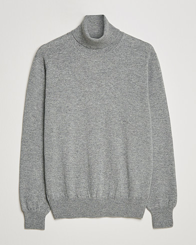 Herre | Piacenza Cashmere | Piacenza Cashmere | Cashmere Rollneck Sweater Light Grey