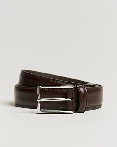 Herre | Italian Department | Anderson's | Leather Suit Belt 3 cm Dark Brown
