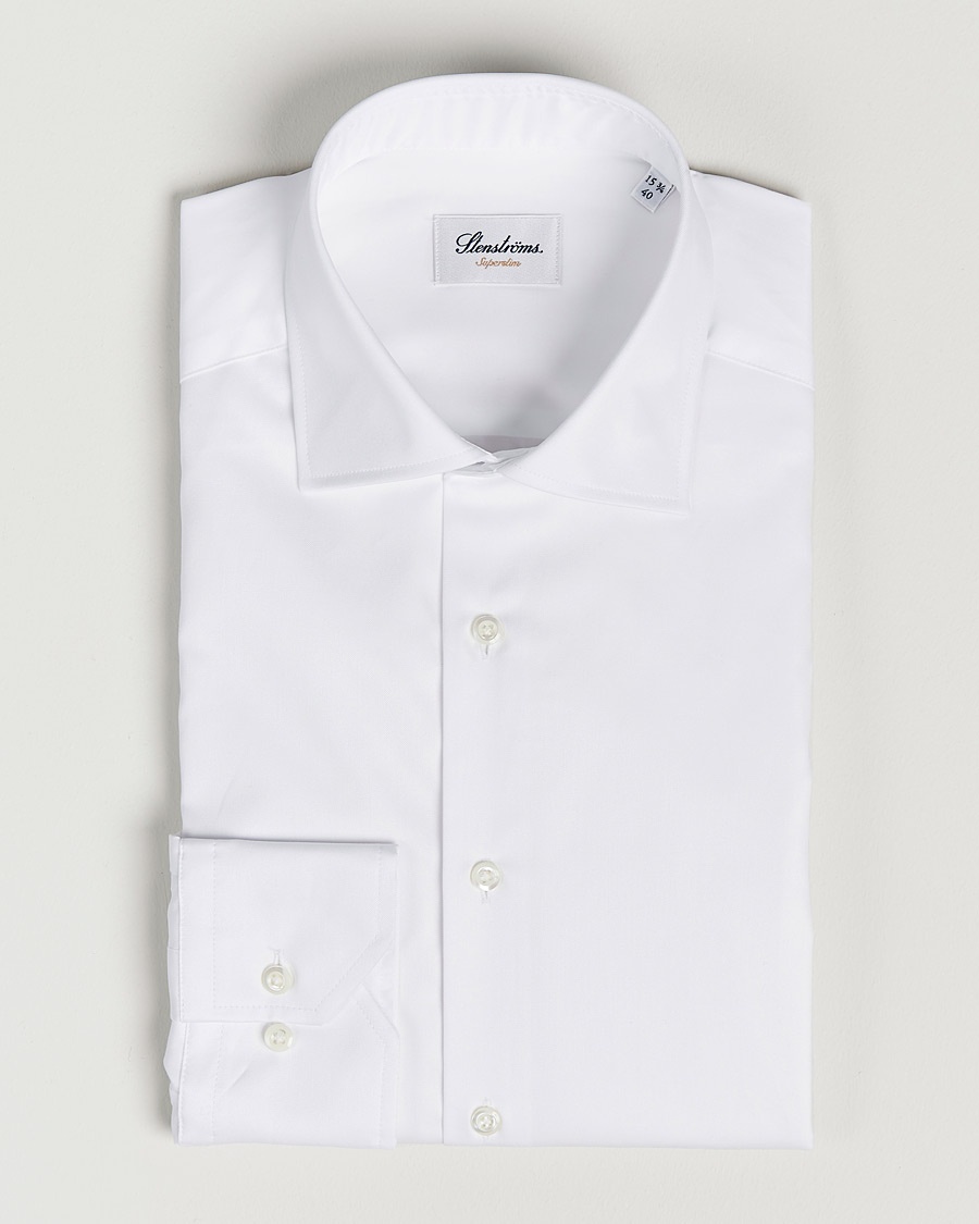 Stenströms Superslim Plain Shirt White – Hvid