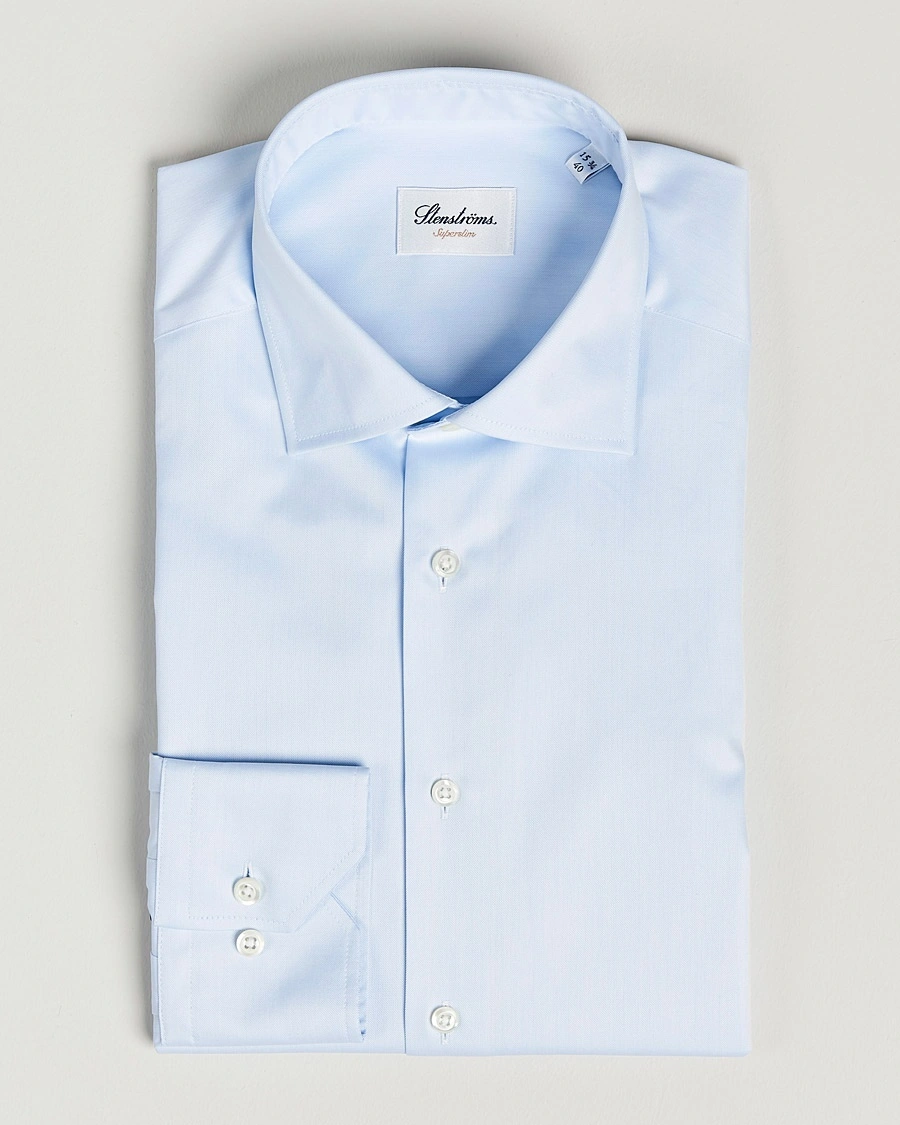 Stenströms Superslim Plain Shirt Blue – Blå