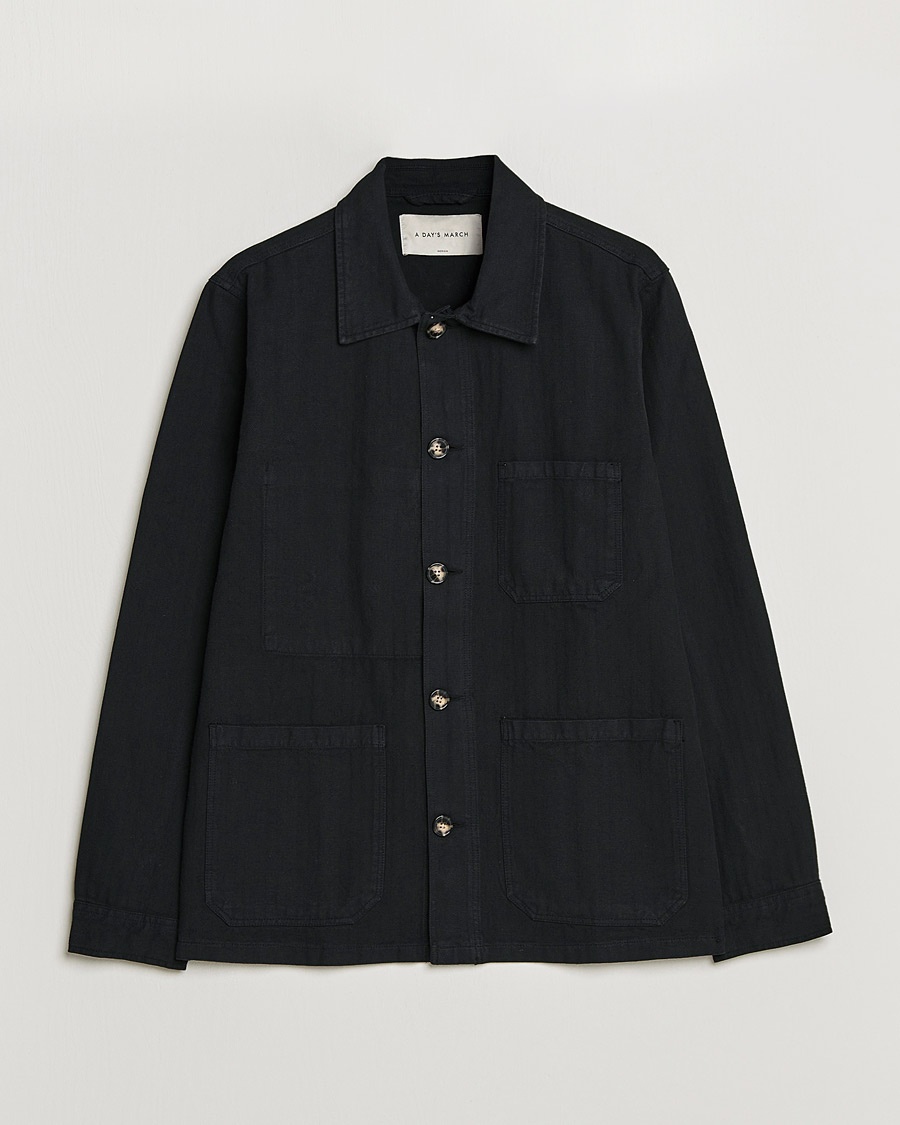  Original Herringbone Overshirt Regular Fit Black