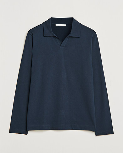 Herre | A Day's March | A Day's March | Branford Long Sleeve Jersey Polo Navy
