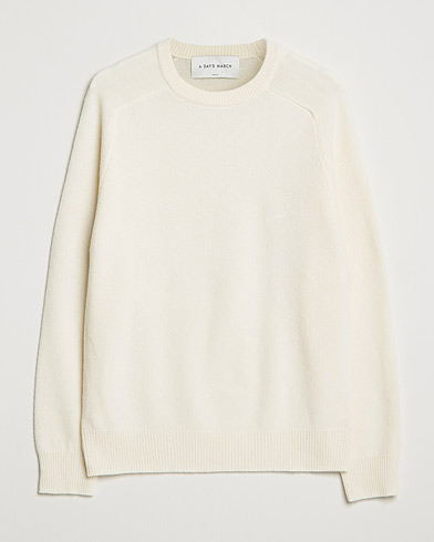 Herre | Strikkede trøjer | A Day's March | Brodick Lambswool Sweater Off White