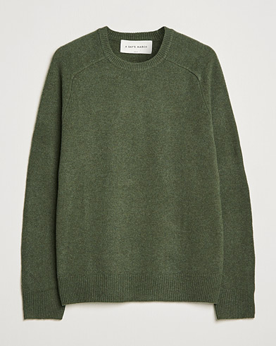 Herre | Strikkede trøjer | A Day's March | Brodick Lambswool Sweater Olive