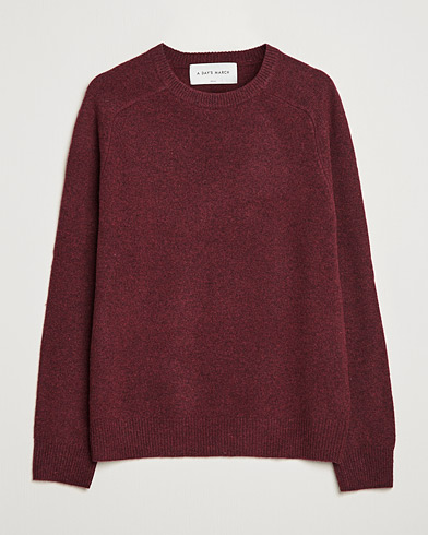 Herre | Strikkede trøjer | A Day's March | Brodick Lambswool Sweater Wine