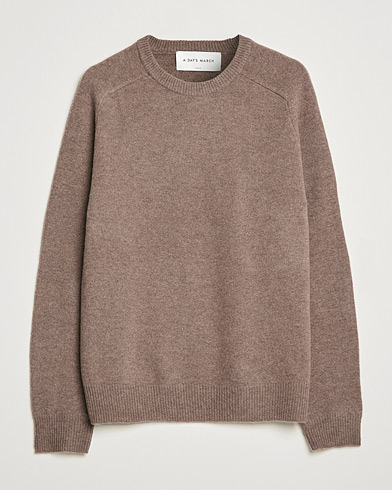 Herre | A Day's March | A Day's March | Brodick Lambswool Sweater Taupe Melange